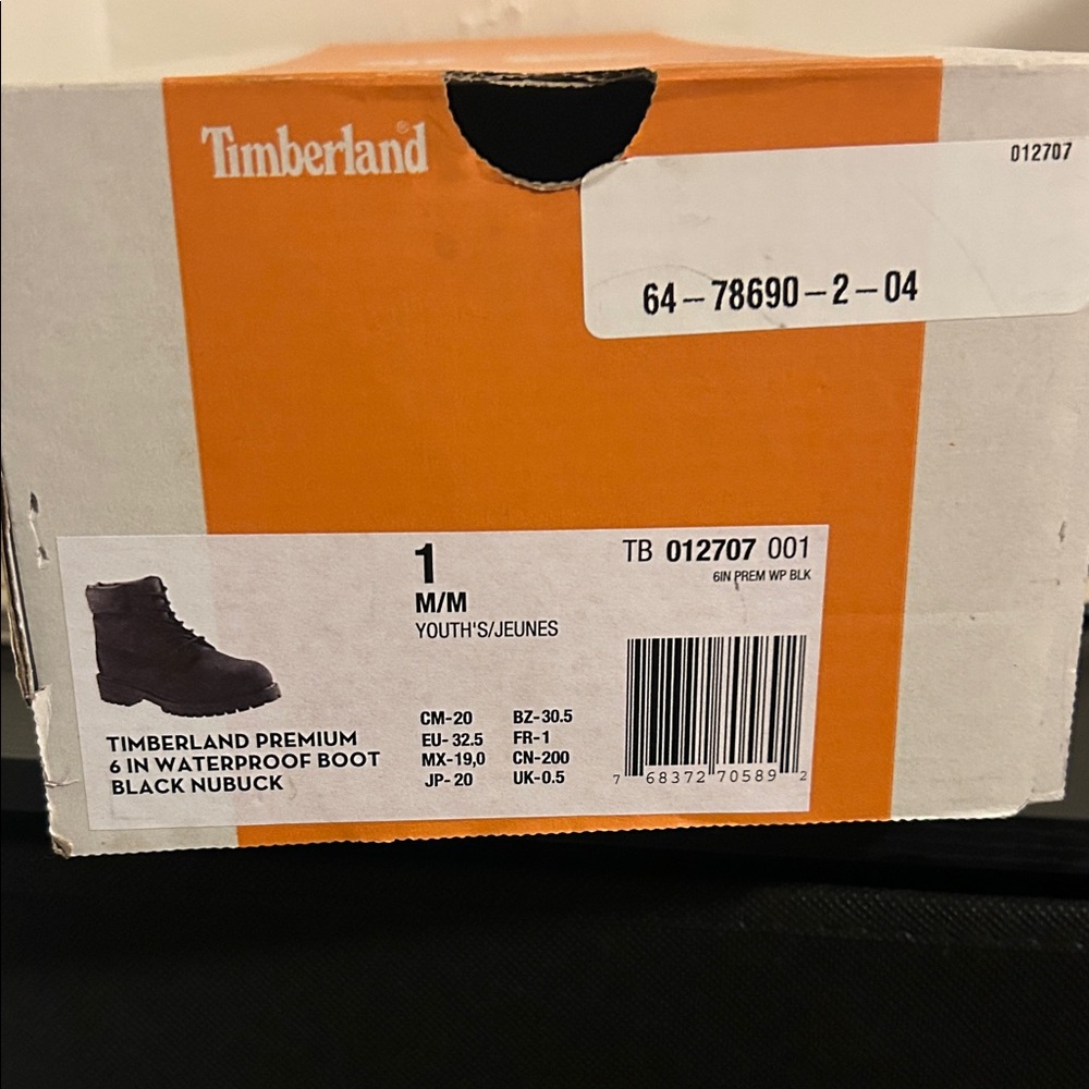 Timberland Youth Black Waterproof Boots